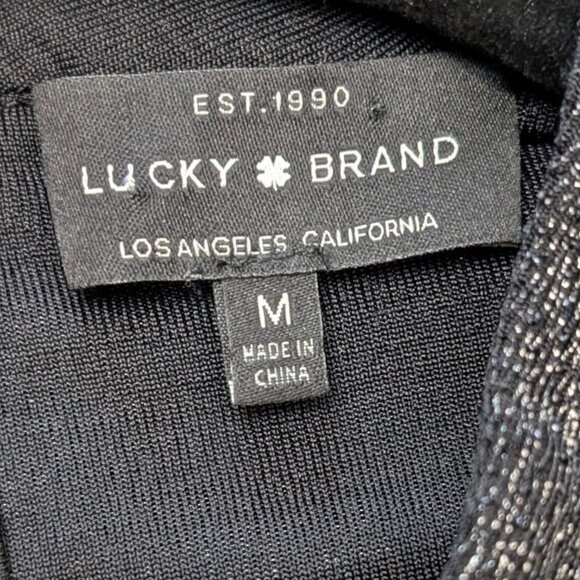 Lucky Brand Dark Metallic Keyhole Stretch Top - Picture 6 of 7